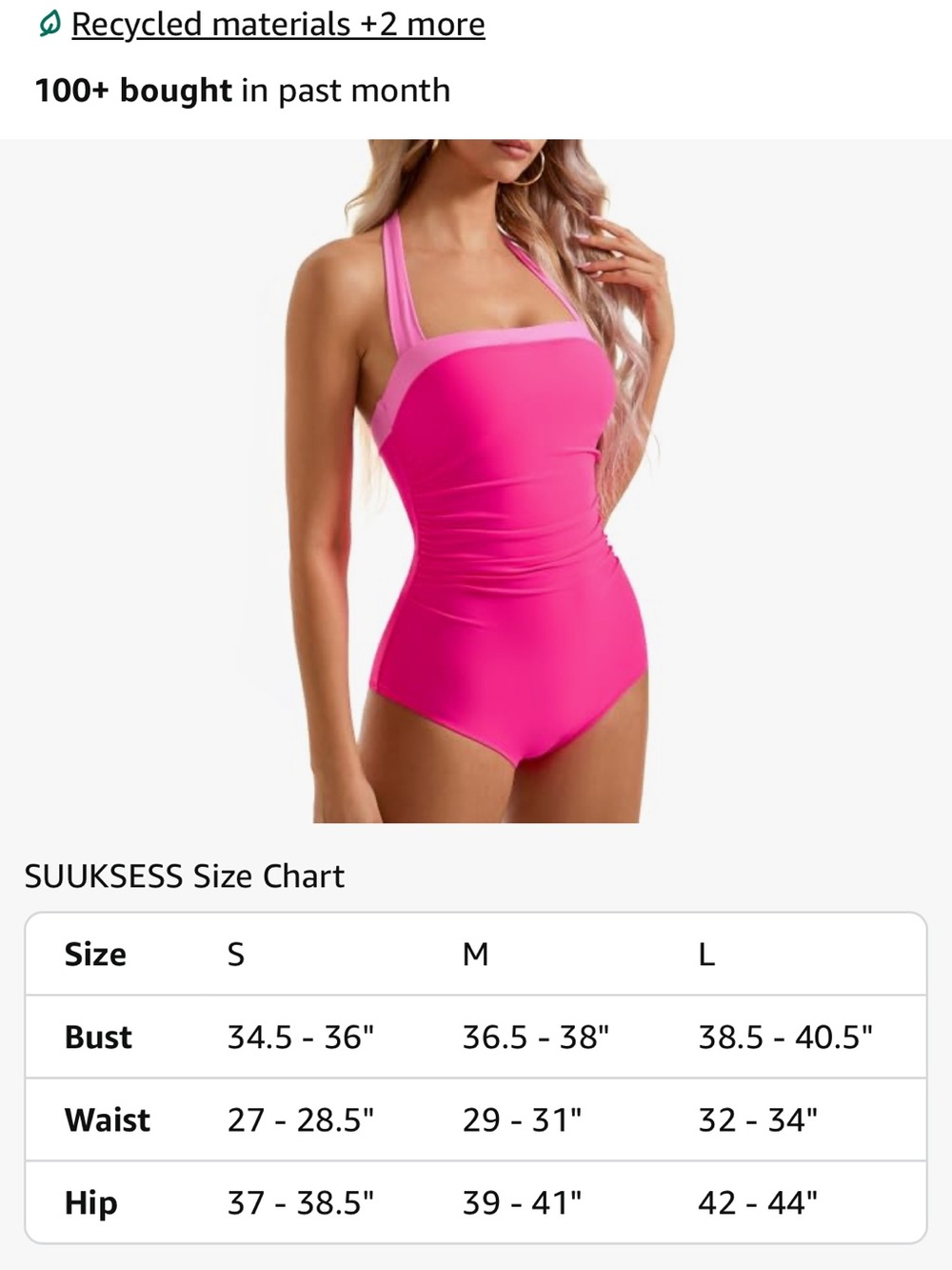 Hot Pink One-Piece Halter Swimsuit